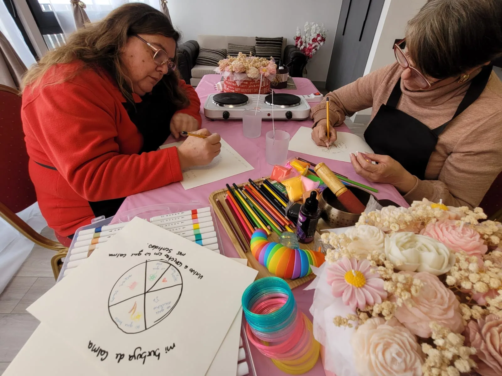Momento compartido del taller de ansiedad y sentidos